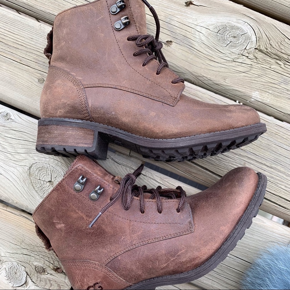 UGG Lace Up Leather Boots